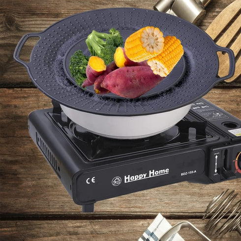QTECLOR Pot Cover Spill Stopper Lid, Thicken Silicone Boil Over Safeguard, FDA Food Grade Cover for Pots 8" to 11.5"
