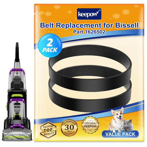 KEEPOW Replacement Belts for Bissell Vacuum 3071 and 3067 TurboClean, 2 Pack, Replace Part 1626502