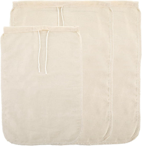 WLLHYF 3 Pack Cotton Nut Milk Bags Fine Mesh Reusable Cheese Cloth Food Yogurt Strainer Cheesecloth Bag Cold Brew Bags