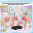 RoundFunny 33 Pcs Baby Shower Diaper Changing Game Supplies Including Dolls Blindfold Diapers Wooden Sign for Changing