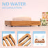 HTB Slotted Soap Dish 2 Pack Teak Wood, Self Draining Kitchen Sponge Holder for Shower, Sink, Bathroom