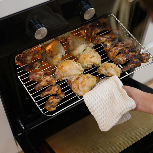 P&P CHEF Baking Cooling Rack Set - 4-Piece Stainless Steel Wire Racks for Oven Use, Healthy & Dishwasher Safe