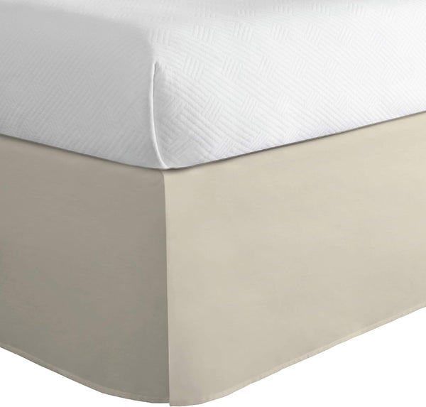 Today’s Home Classic Tailored Bed Skirt Dust Ruffle, Cotton Blend Design, Queen, 14" Drop Length, Ivory