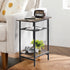 Tedheve Set 2 3-Tier Narrow Side Table of for Small Spaces, End Table for Living Room with Wide Storage Tabletop