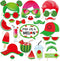 25Pcs Watermelon Photo Booth Props with Stick for Summer Fruits Theme Birthday Party Supplies & Photography Decorations