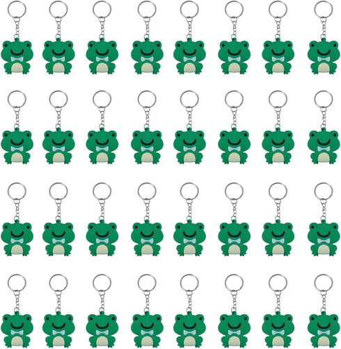 40 Pack Frog Keychains for Back to the 80s Party, Frog Themed Decorations, Birthday Party Bag Fillers