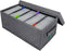 DVD Storage Box - Practical Organizer Holder with Lid and Index Labels for up to 25 DVD Cases (Gray)
