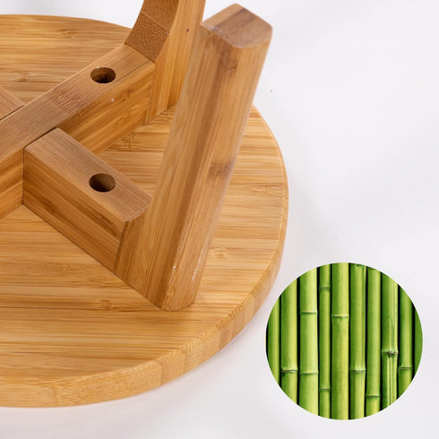 GOBAM Bamboo Step Stool - 7.3 inches Sturdy Foot Stool for Adults and Kids, Portable Wooden Stool for Kitchen and