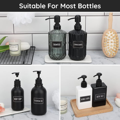 Segbeauty 36PCS Black Waterproof Labels, Self-Adhesive Bathroom Organizing Stickers for Shampoo and Body Soap