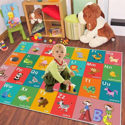 VICIKOIA 47x71in) ABC Alphabet Education Rug, Kids Fun Game Carpet Children's Room, Playroom, Classroom, Non-Slip