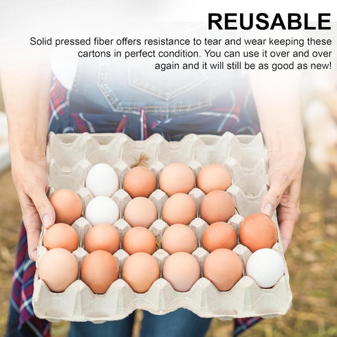 30 (Pack 15) MT Products Pulp Fiber Egg Flat Cartons Holds Eggs - Egg Crate for Chicken Farm of - Made in the USA