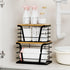 2 Pack TIDIIABODE Stackable Storage Laundry Kitchen Organizers, Wall Mount Trash Bag Holder with Bamboo Top and Garbage