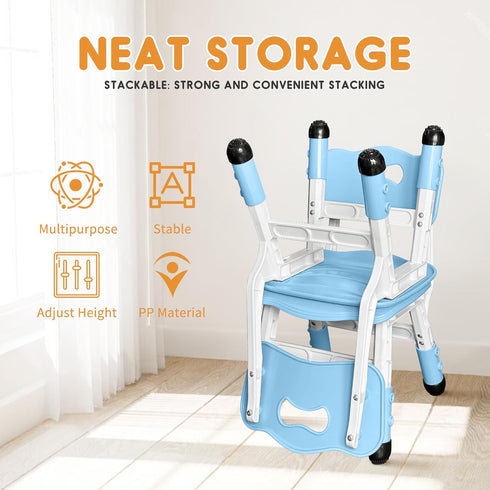 JIAOQIU 3 2-6. 220LBS Set Kid Chairs Indoor Level Adjustable Suitable for Children Age Toddler Chairs Maximum