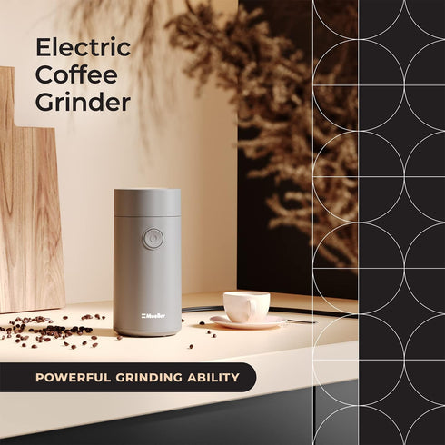 MuellerLiving Electric Coffee Grinder for Spice, Nut, Herbs and Coffee Beans, Sharp Blade, Stainless Steel - Gray by Mueller