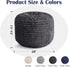 Room,20"x 15",Dark Round Pouf Ottoman,Corduroy Poufs with Memory Foam Filling for Foot Rest,Soft Footstool for Living