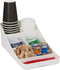 Mind Reader Coffee Condiment Storage Organizer, 7 Compartment for Cups, Lids, Sugars, Stirrers, White