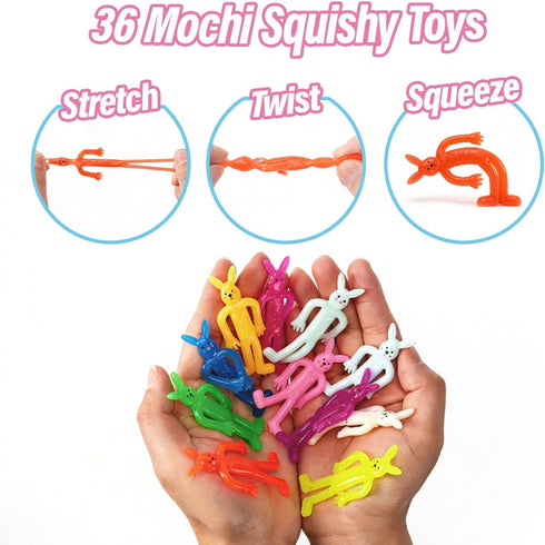 36Pack Labrostar Prefilled Easter Eggs with Squeeze Toys Inside Bright Colorful Filled Squeeze Toys Easter Basket