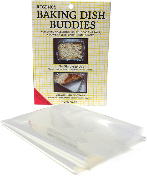 Regency Wraps Baking Dish Buddies, Non-Stick Liners for Mess-Free Casseroles, Clear, 14.5" x 19" (Pack of 10)