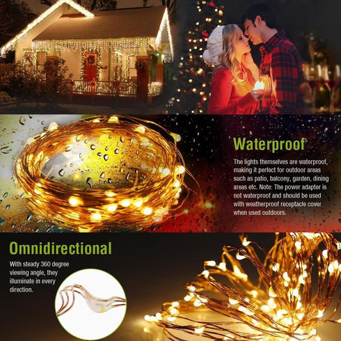 8 Dimmable 165 500 ER CHEN Fairy Lights Plug in, Modes Waterproof Ft Copper Wire LED Twinkle String Lights with RF