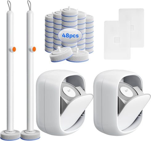 Disposable Toilet Cleaning System - Toilet Wand Kit with 48 High-Performance Refills,