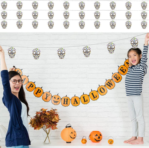 Gooyule 2 2026 (30 Halloween String Lights, Skull String Light Hallo ween Fall Fairy Light Battery/USB Powered Optional