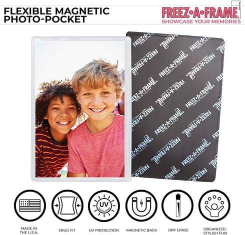 Clear Magnetic Picture Frames for Refrigerator, 16 Pack, Holds Various Photo Sizes