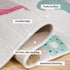 3X5 SLEEP ZONE Kids Rugs for Playroom, Area Rugs for Girls Bedroom Princess Castle, Washable Nursery Carpet, Non Slip