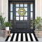 Black and White Striped Rug, 23.6 x 51.2 Inches Handmade Woven Indoor/Outdoor Doormat for Kitchen and Living Room