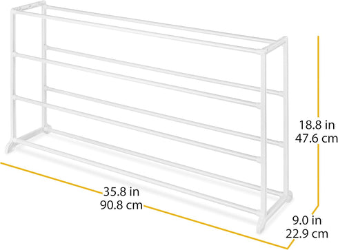 4 20 Whitmor Tier Pair Floor Shoe Rack - White