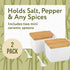 2-Pack Impresa Japanese-Style Salt Box - Moisture-Barrier Lid Salt Cellar with Hinged Lid for Minimalist Decor