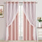 DWCN Layered Curtains Blackout and Sheer Curtains with Tiebacks Grommet Top Window
