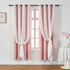 Pink Blackout Curtain for Girls Bedroom 84 Inches Long 1 Panel, Double