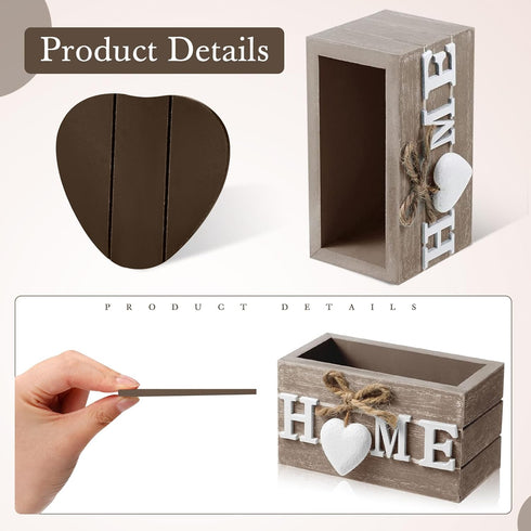 Set 6 Patelai of Wooden Heart Coasters House Warming Gifts New Home White Elephant Gifts for Adults Funny Farmhouse