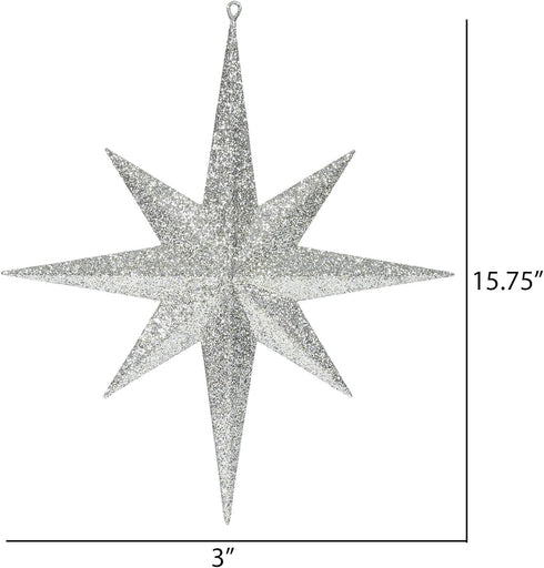 Vickerman 15.75" Champagne Iridescent Glitter Bethlehem Star Christmas Ornament