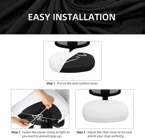 DIVA EN CAMINO DEC Stretchable Desk Chair Seat Cushion Covers - Universal Spandex Slipcover for Office Chair, Removable