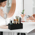 Electric Toothbrush Holder - 5 Slots Resin Organizer with Drain Hole for Bathroom Vanity, Matte Black Countertop Storage