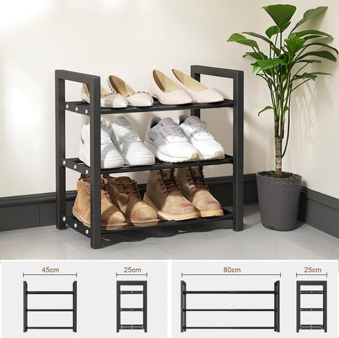 Closet 3 Expandable Shoe Rack Small Shoe Storage Narrow Shoe Racks Metal Show Rack Slim Shoe Shelf for Entryway