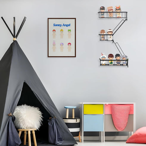2.5 SweetSage Fire Escape Wall Shelf, Modern City Corner Wall Decorative Action Figure Metal Display with Mini Shelf