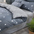 3 Pieces Duvet Cover Set, Blue Gray with White Triangles, Queen Size 90x90 with 2 Pillow Shams
