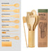 Kitchen Utensils Set of 8 PCS, 12Inches Bamboo Wooden Cooking Spoon & Spatula Tools Perfect for Non-Stick Cookware (Bamboo 12inches)