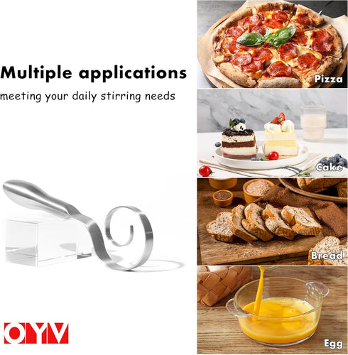 Seamless 18/10 9" OYV Dough Whisk, Stainless Steel Danish Dough Wisk, Bread Whisk for Sourdough, Cookies, Pizza