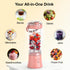 18000RPM 20Oz Frozen Portable Blender Dual Mode Blending Cup Ice Crushing Smoothie Fruit Mini Home Gym Travel(Pink)