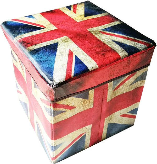 feb.7 Storage Ottoman,Folding Stools Foot Rest, Storage Boxes Coffee Table, Faux Leather British