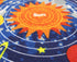 Blue Solar System Kids Area Rug - Educational Learning Carpet for Playroom & Nursery (39" Round)