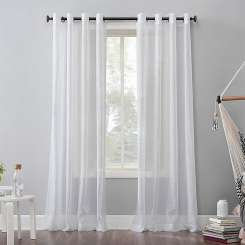 No. 918 Erica Crushed Sheer Voile Grommet Curtain Panel - 84.00" x 51.00"