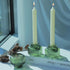 Set 8 Woho Green Taper Candle Holders of for Christmas Party Decor, Reversible Candle Sticks Holder Decor for Wedding