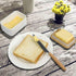 Arswin Countertop (300ml) Porcelain Butter Dish with Bamboo Lid, Ceramic Butter Keeper Container for or Refrigerator