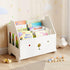 Jomzuci Wooden Kids Bookshelf Bookcase, Toddler Montessori Bookshelf, Nursery Book Shelves with 4