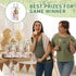 2 Sets) Baby Shower Prizes for Game Winners Bamboo Cheese Board Spoon Fork Butter Spreaders Plaid Towel Thank You Card