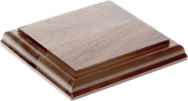 Plymor Solid Walnut Square Wood Display Base with Ogee Edge, 4.875" W